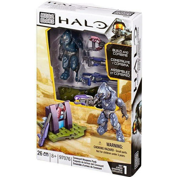 HALO MEGA BLOKS COVENANT BLUE STORM ELITE MINI FIGURE 97076 WEAPONS PACK